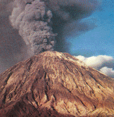 gunung meletus drawing